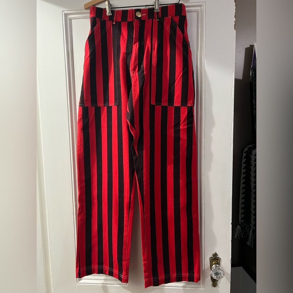 Big Bud Black and Red Striped Work Pants